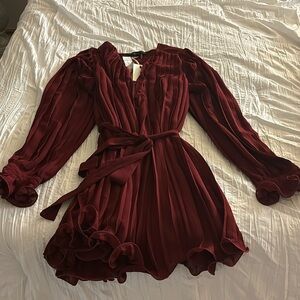 Burgundy long sleeve dress